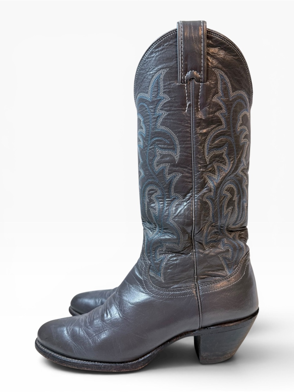Justin Women's Western Leather R Toe Boots J5669 Grey Size 7.5 B